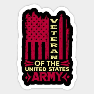 Veteran US American Flag  Army veterans Distressed Style Sticker